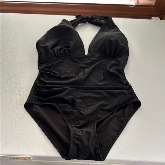 DKNY Black Classic One-Piece Swimsuit - Picture 1 of 6